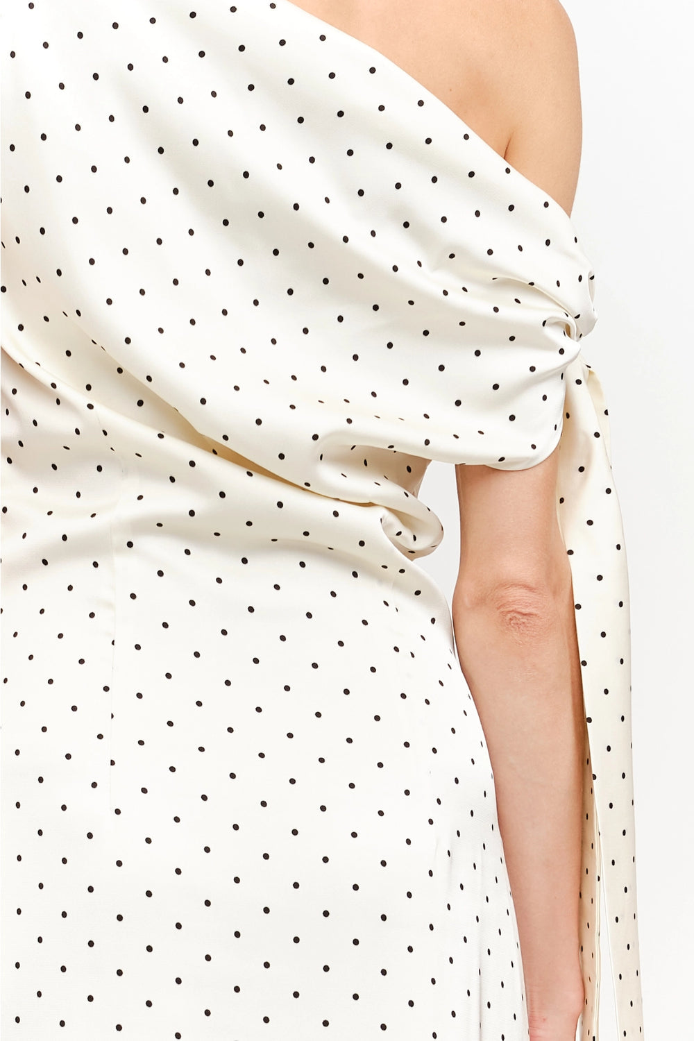 REMIE MAXI DRESS - CREAM POLKA DOT
