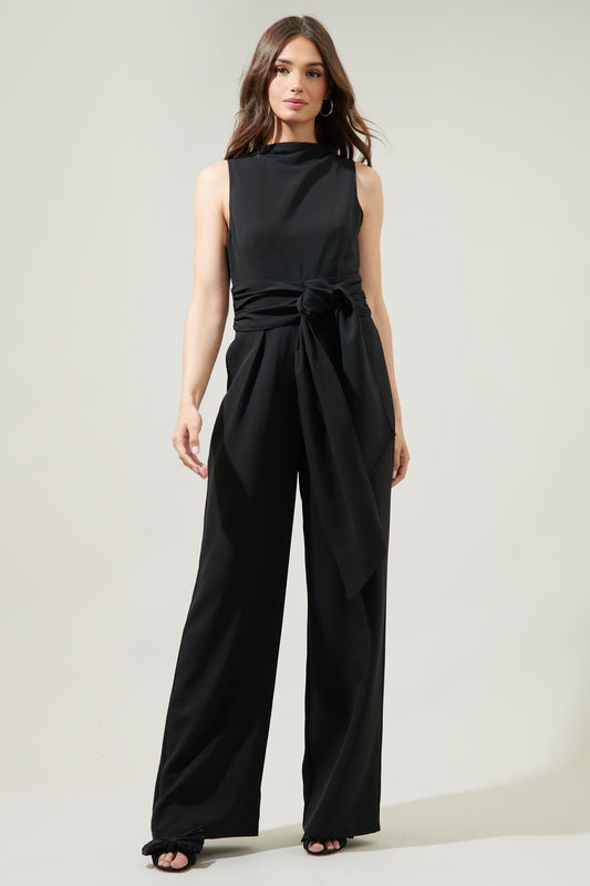 Over It Mock Neck Knotted
Jumpsuit