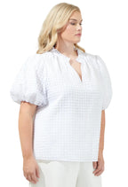 Gretna Organza Check Ruffle Blouse Curve