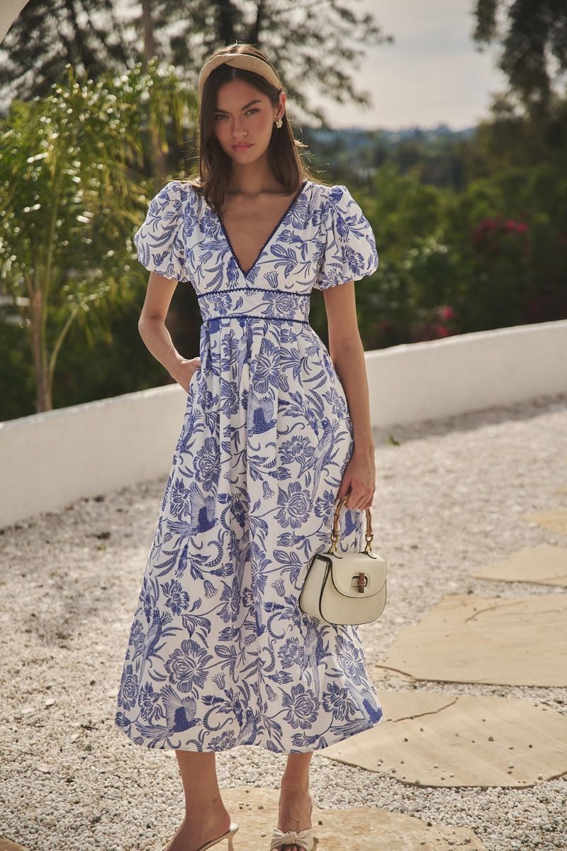Jaylene Pleated Maxi Dress Virda Floral
