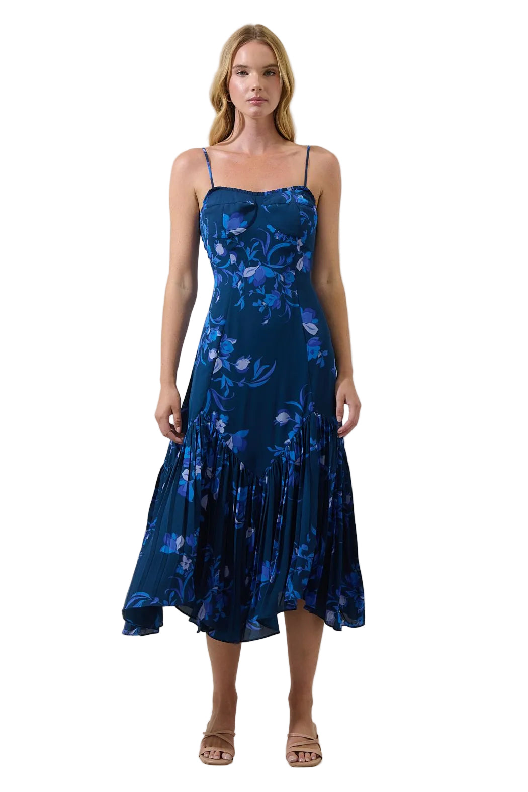 Niva Floral Hendra Pleated Maxi Dress