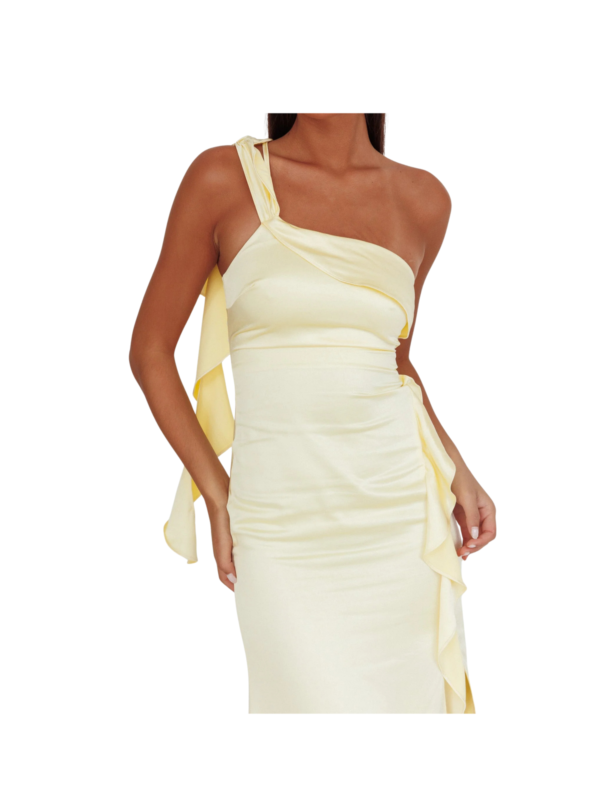 Carmel One-Shoulder Split Maxi
Dress Butter