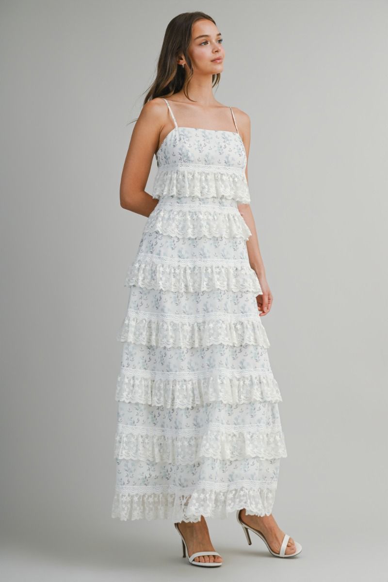 Floral printed woven midi dress