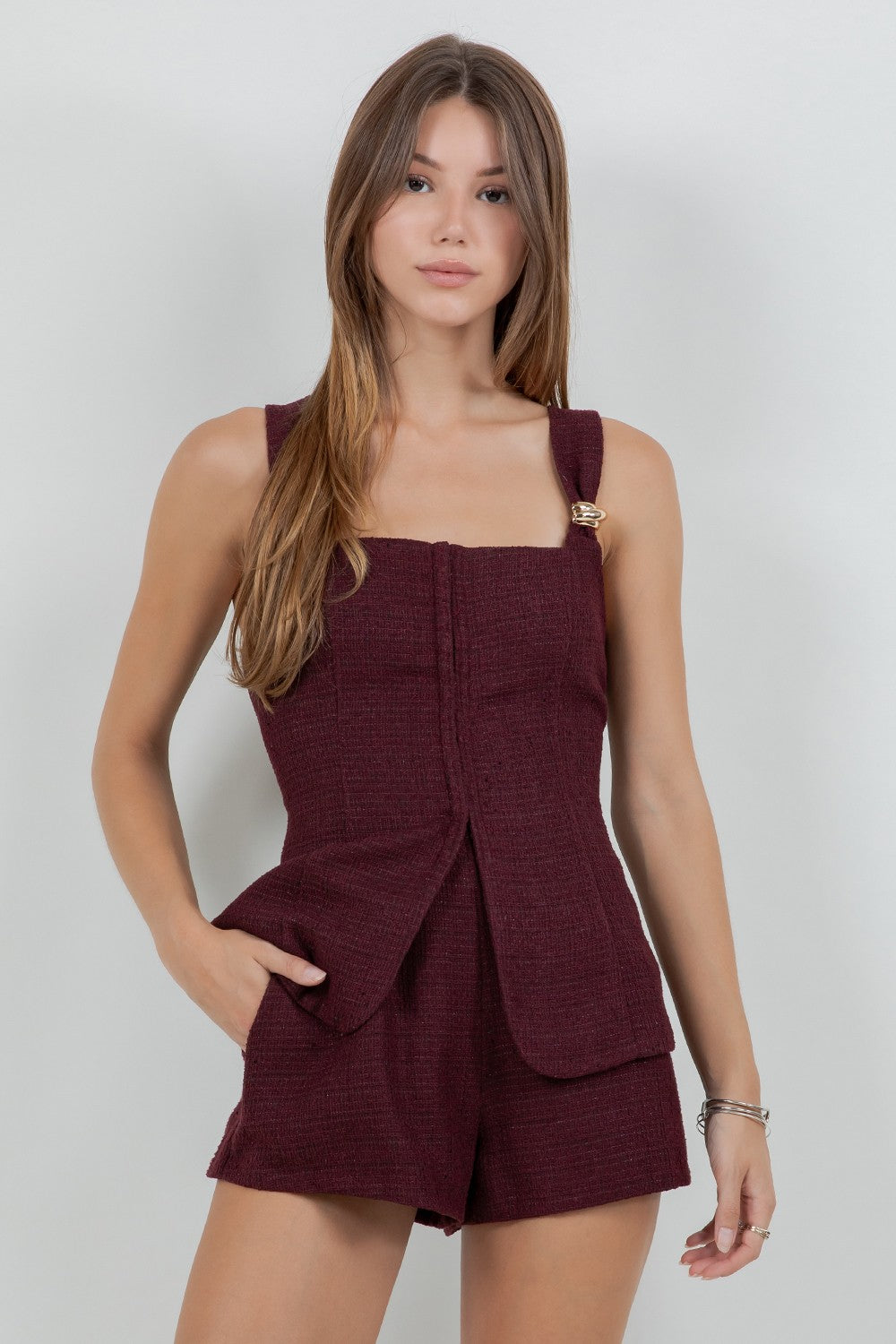 Burgundy Tailored Set