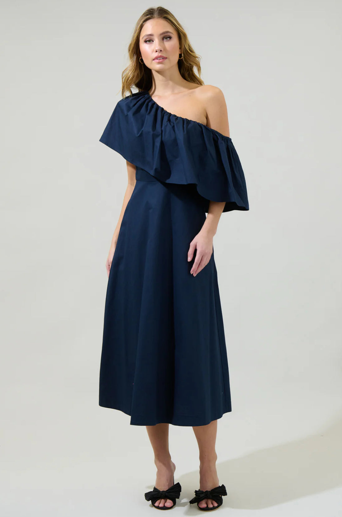 Prissy Searcy One Shoulder Midi Dress