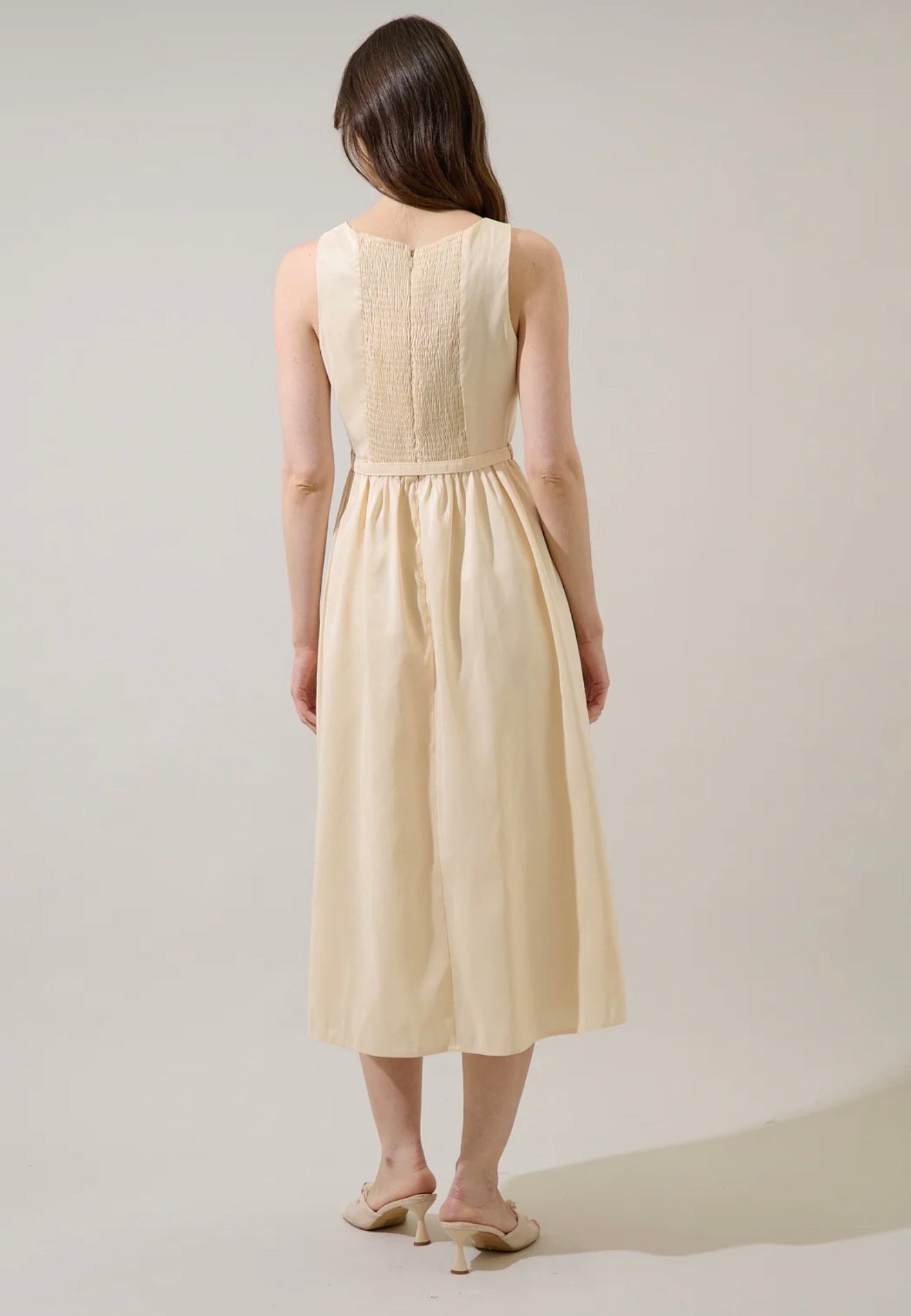 Alani Clio Smocked Midi Dress