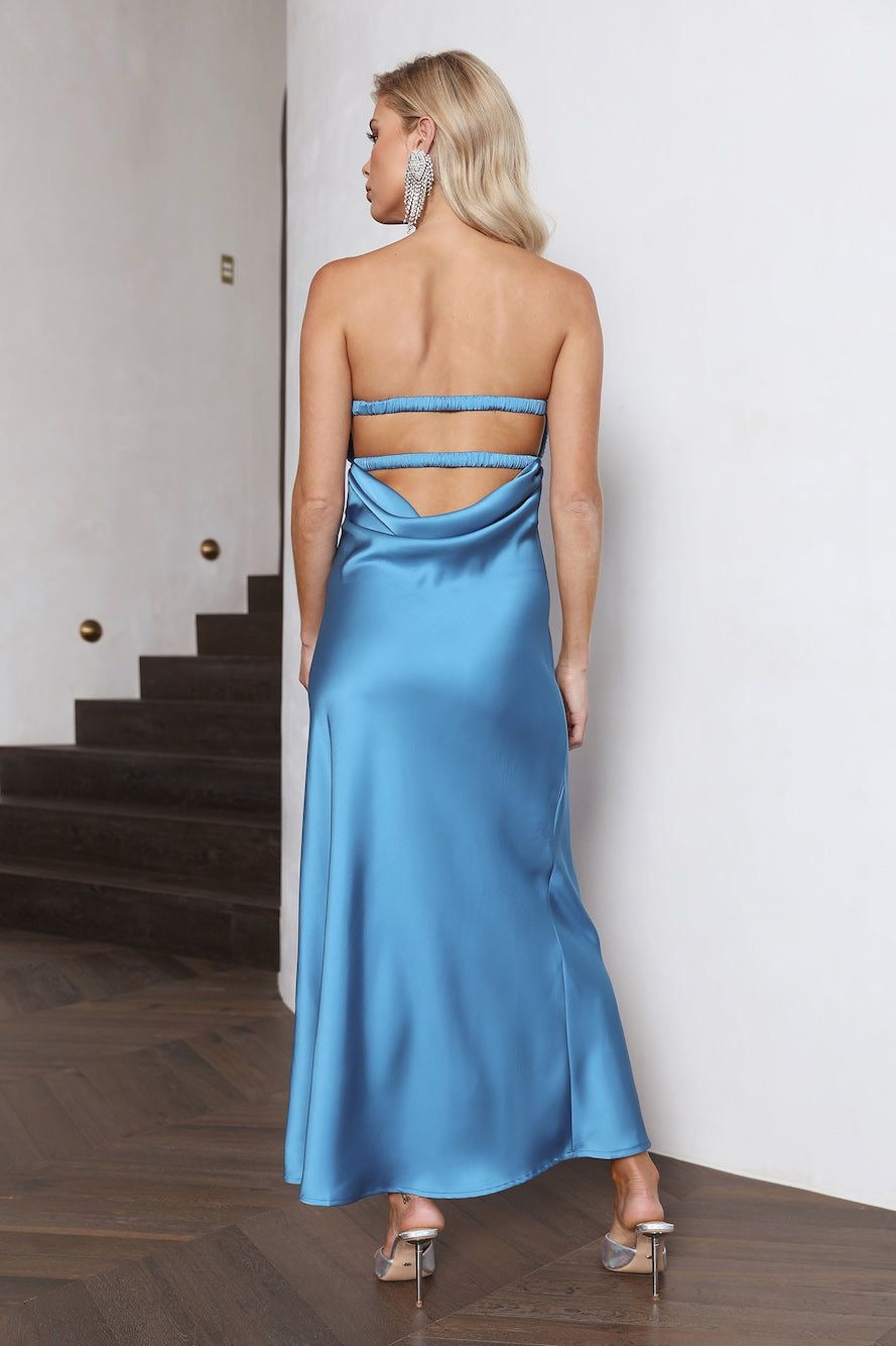 Satin Maxi Dress
Blue