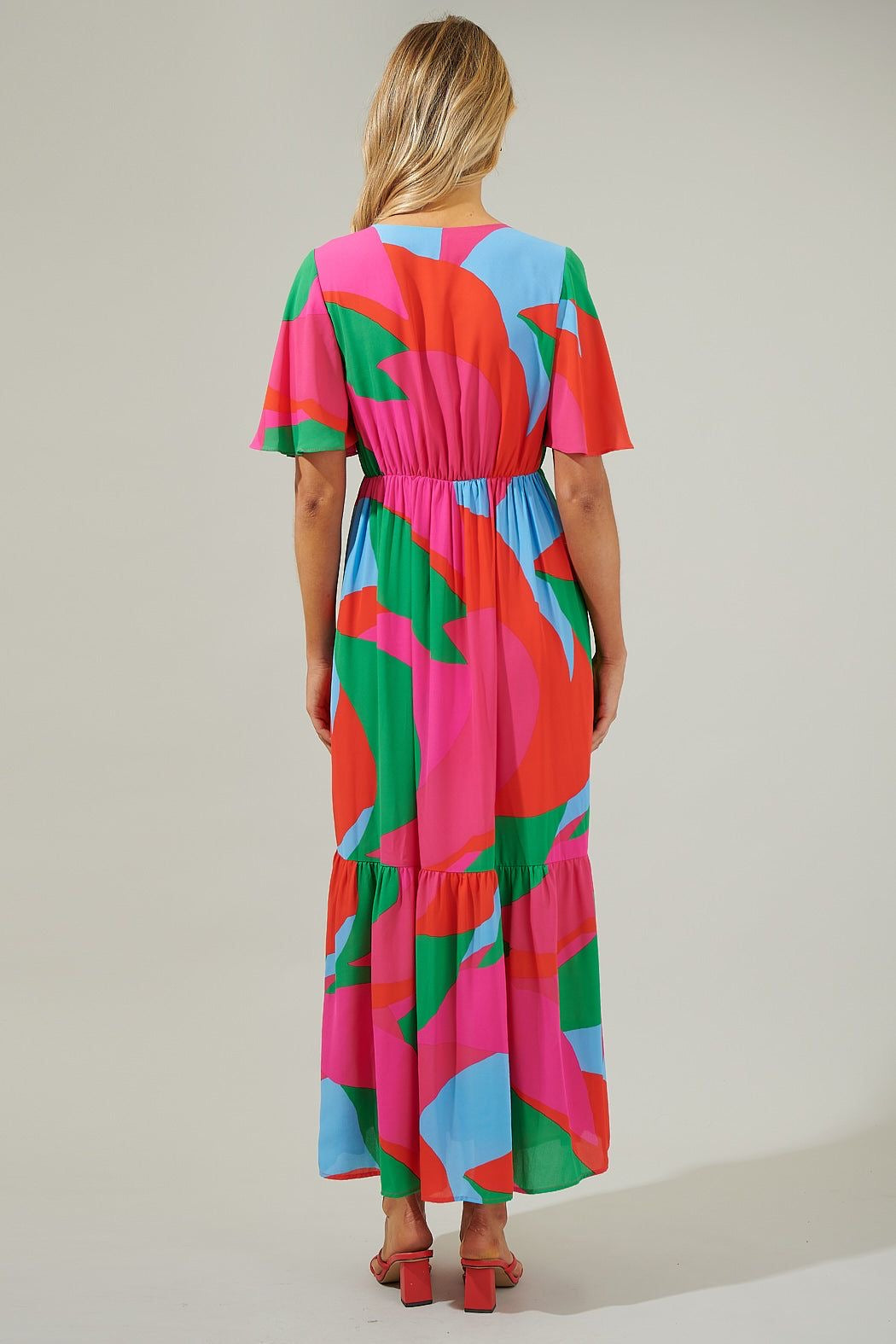 Milton Abstract Pismo Button
Down Flutter Maxi Dress