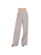 CROSSOVER HIGH WAIST PLEATED SOFT TROUSERS