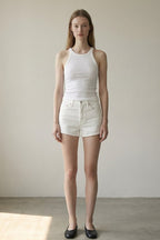 RIBBED SLEEVELESS SCOOP NECK TANKTOP