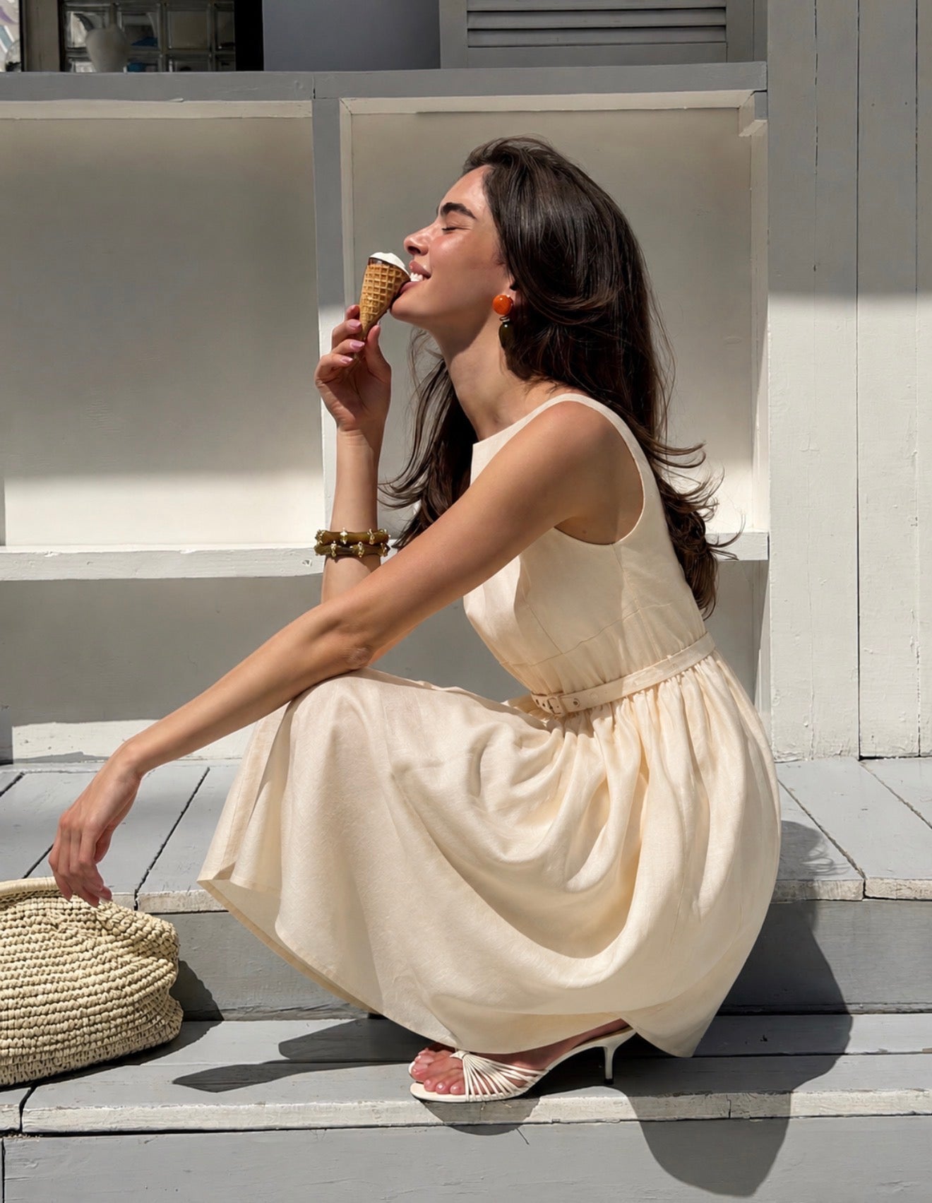 Alani Clio Smocked Midi Dress