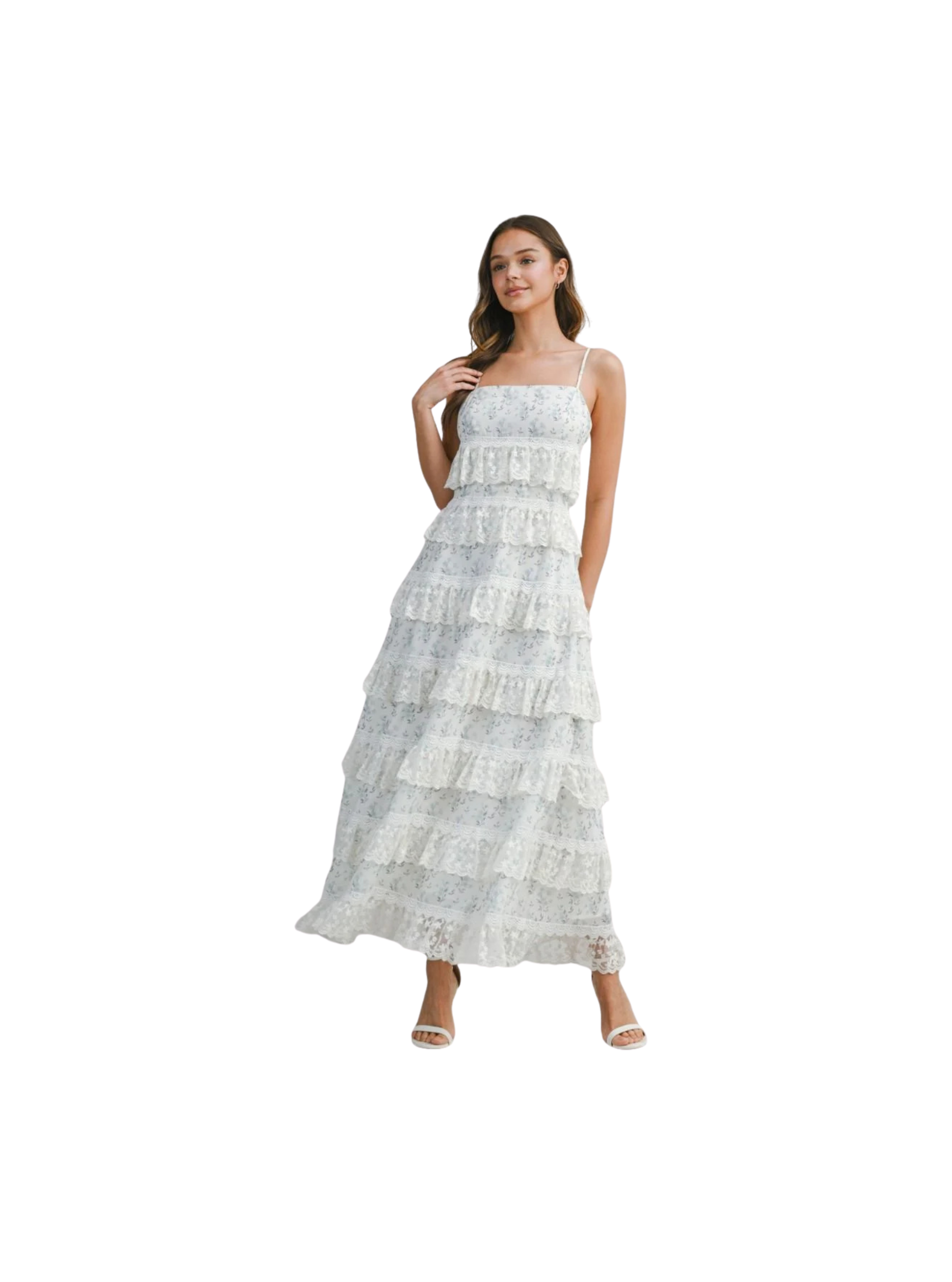 Floral printed woven midi dress