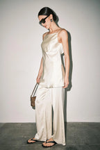 EDEN SATIN COWL NECK CAMI WIDE LEG PANT SET