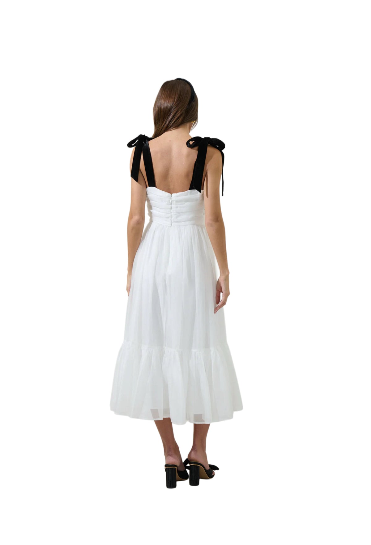 Polina Tulle Ruched Midi Dress