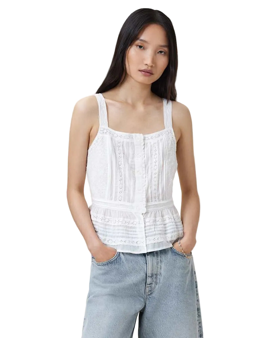 CATALINA SQUARE NECK BRODERIE TOP