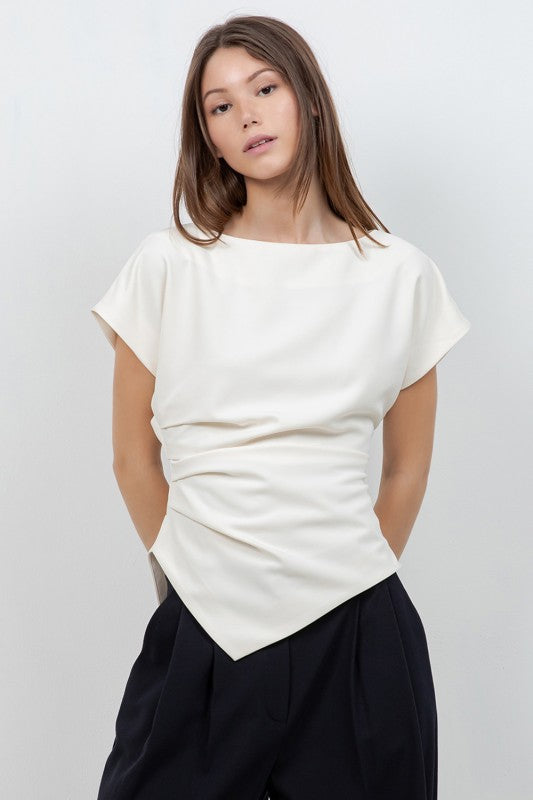 SOFT WOVEN SHORT SLEEVE BLOUSE