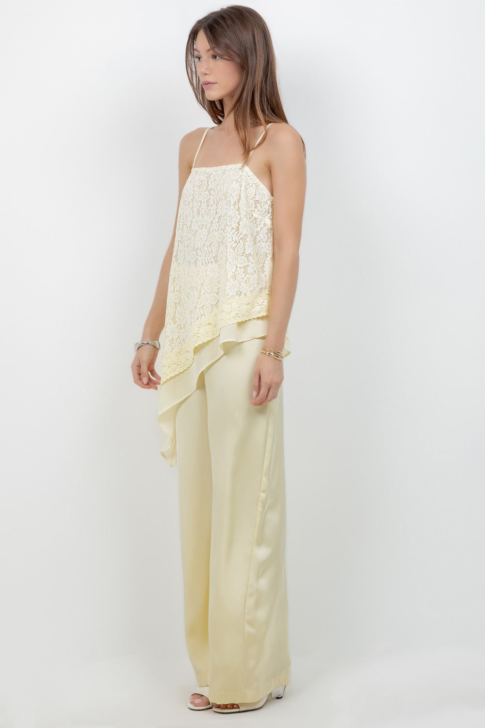 Camille Asymmetric Lace Top