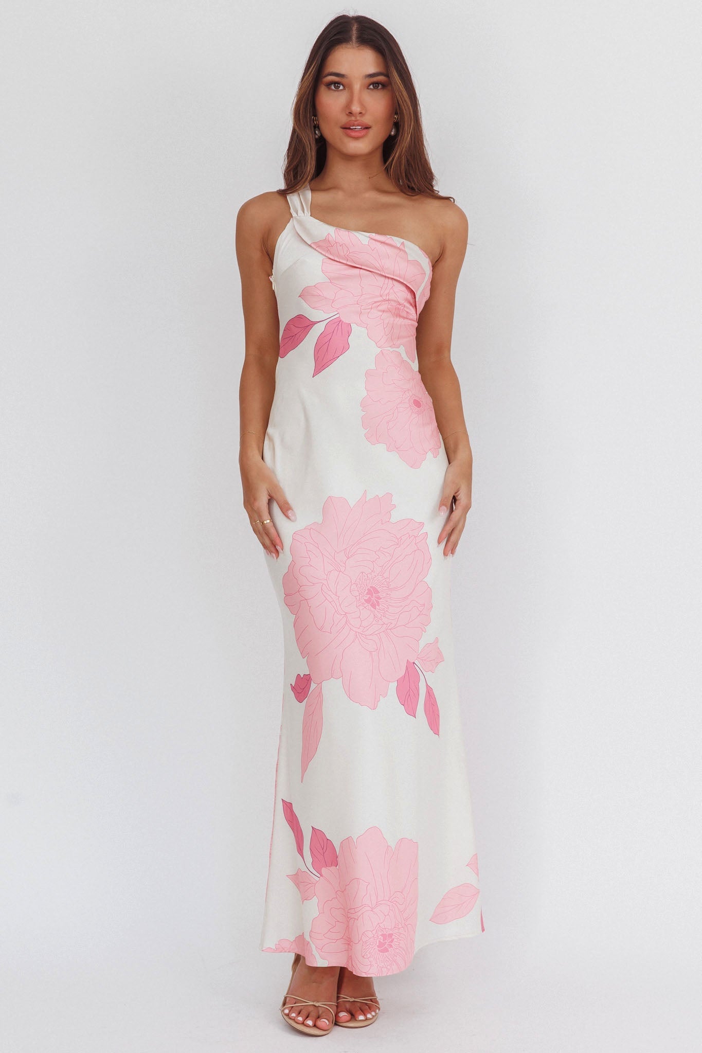 One-Shoulder Sash Maxi
Dress Floral Butter
