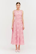 Rosé Eyelet Midi dress