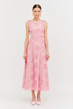 Rosé Eyelet Midi dress