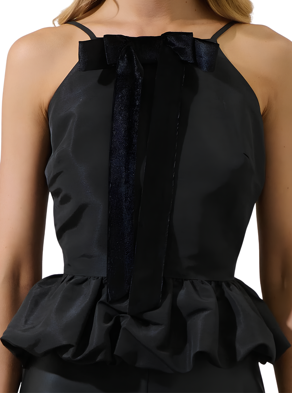 BOW BALLOON POPLIN TOP