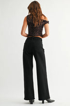 Black Full Length Straight Jeans