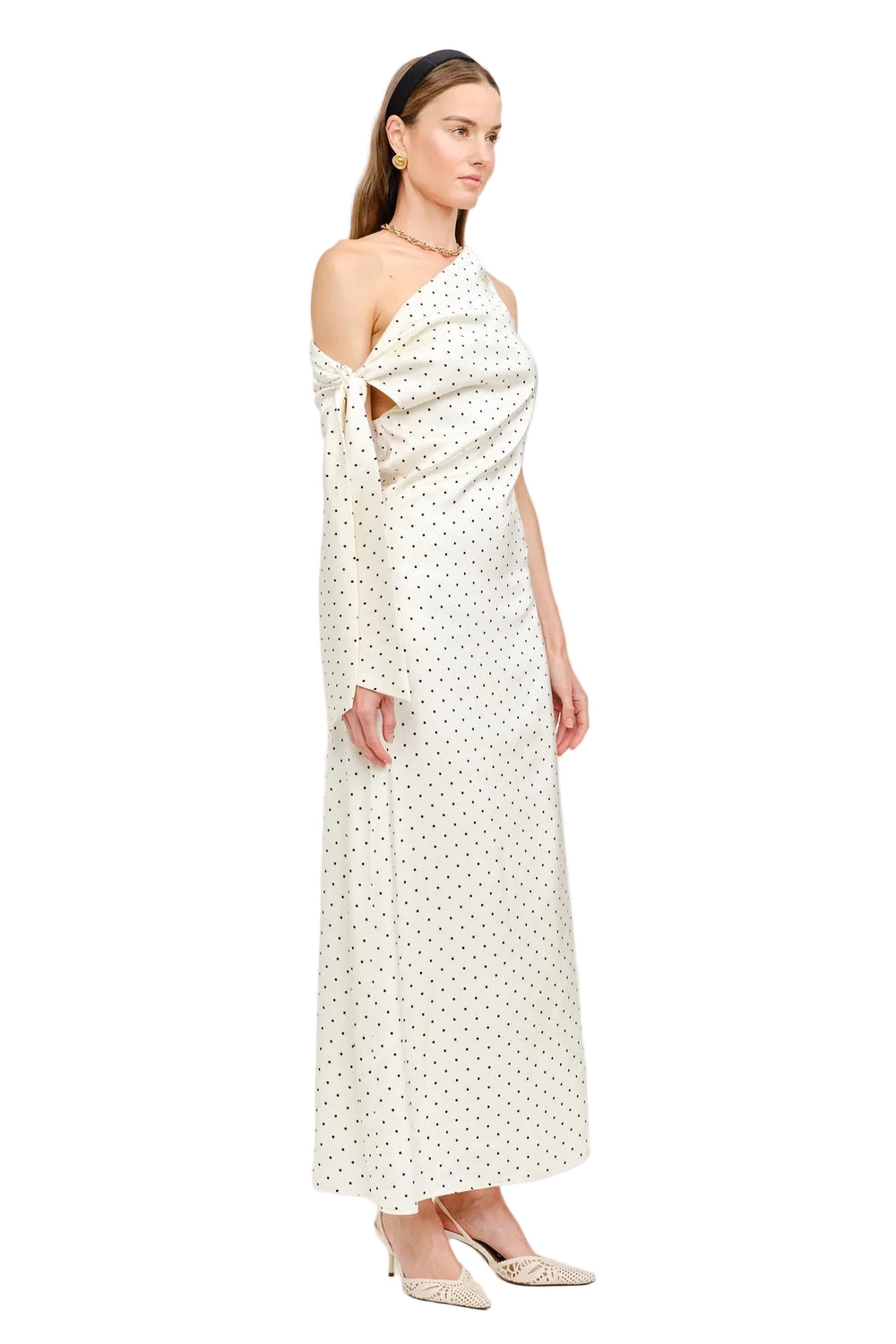 REMIE MAXI DRESS - CREAM POLKA DOT