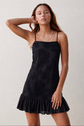 NEPHLE FLORAL SHOULDER STRAP MINI DRESS