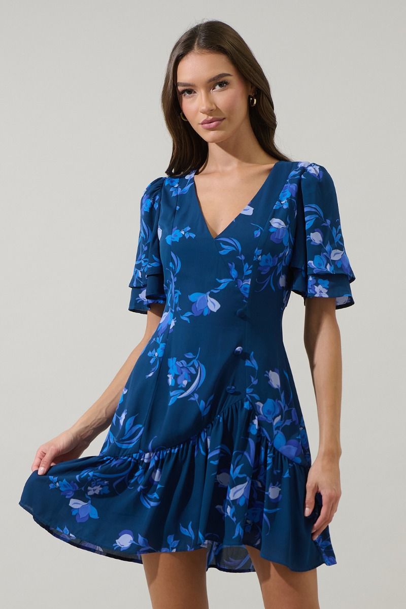 Niva Floral Rivane Button Wrap
Mini Dress