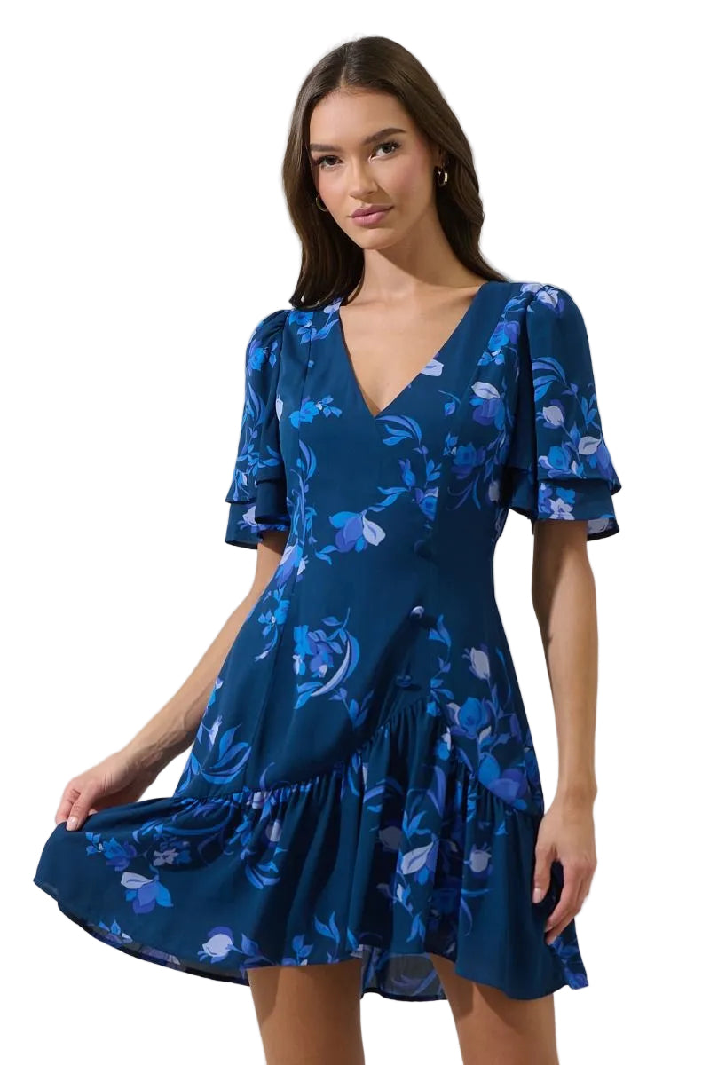 Niva Floral Rivane Button Wrap
Mini Dress