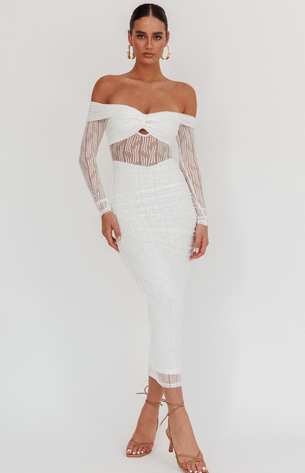 LONG SLEEVE BODYCON MIDI DRESS