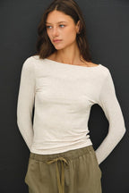 BOAT NECK LONG SLEEVE TOP