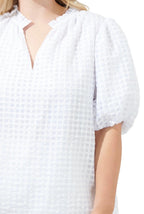 Gretna Organza Check Ruffle Blouse Curve