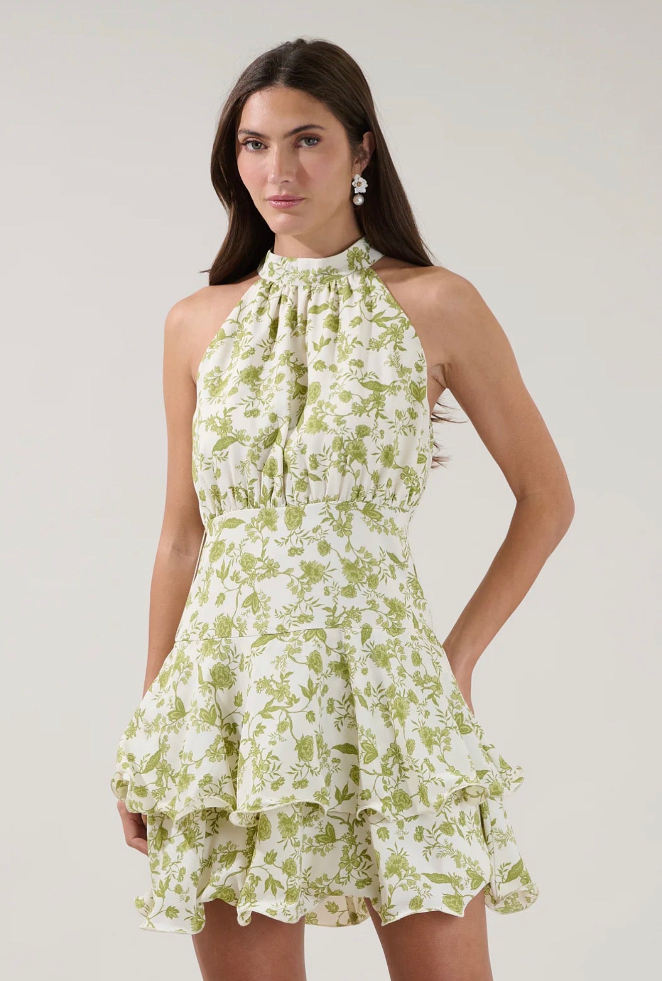 Mariena Ruffle Mini Dress Floral
