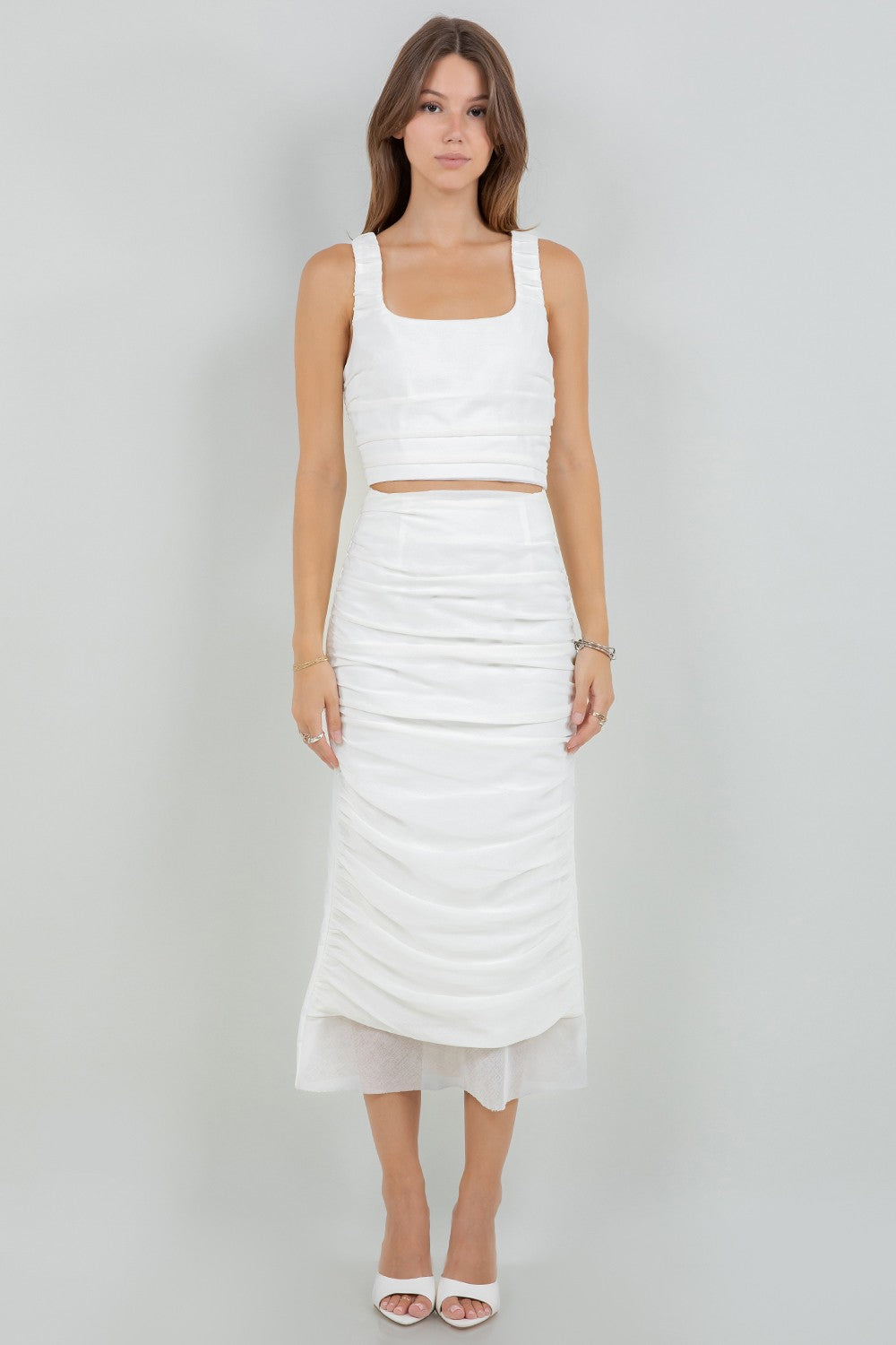 Chantelle Ruched Set — White
