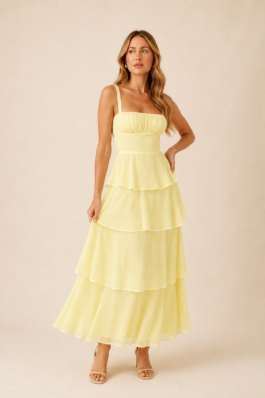 Amelia Lemon Glow Dress