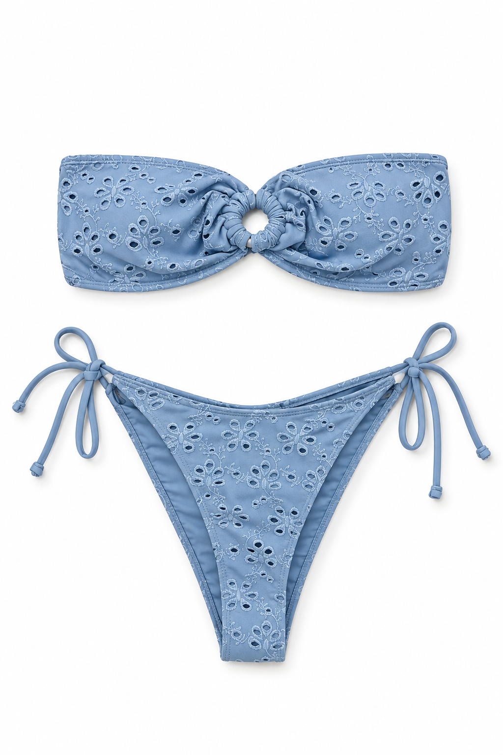 Blue Eyelet Bikini